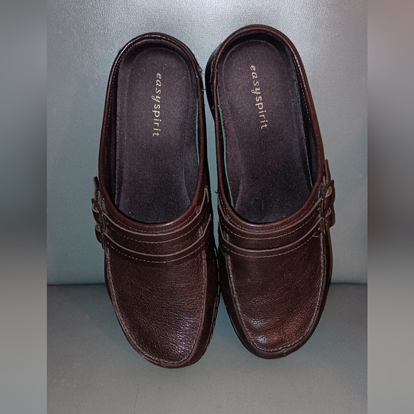 Easy Spirit Brown Slip On mule Loafers Size 8 - Picture 9 of 10